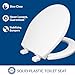 Mayfair Collins Slow Close Toilet Seat, Durable Plastic Seat with Extra Stability Bumpers and Secure Hinges, Made in USA, Round, White