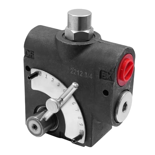 LKF-114-3/4NPT Hydraulic Flow Control Valve, Adjustable 0-30 GPM, Pressure Regulating Valve for Engineering Machinery, Industrial Equipment, Professionals