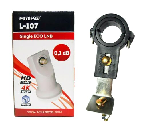 Amiko Single Output PLL Universal Linear Ku Satellite LNBF + Universal Single LNB Bracket
