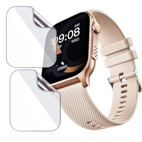 Image of 2 Pack Smartwatch Screen Protector for Boat Ultima Ember 1.96 inch - Flexible TPU Screen Guard, HD Clear, 9H Scratch Resistant, Bubble Free Installation - Not Tempered Glass