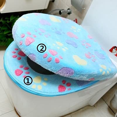Juego de fundas para asiento de inodoro de baño grueso suave de terciopelo coral con cremallera color arco iris cálido impermeable WC orinal