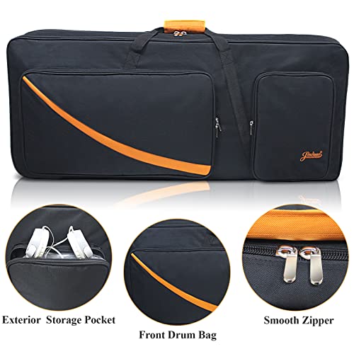 61 Key Keyboard Case - Soft Gig Bag With Handles And Adjustable Shoulder Straps - Padded Electric Keyboard With 3 Pockets (Yellow) #TOP3