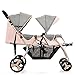 TRB Passeggino Gemellare per Neonato, Passeggino Leggero Regolabile Alta View Baby Pram Carrozzina per Bambole Passeggini Siediti Bugia A Passeggini A Passeggino Pieghevole (Color : Pink)
