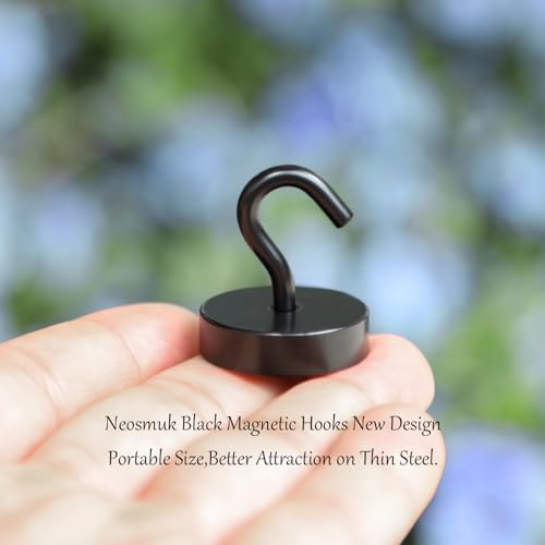 Image of Neosmuk Magnetic Hooks Steel Tube Design for Cruise,80lb+ Black,10 Pack