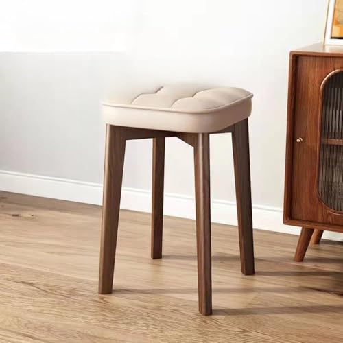 Taburete Vani de madera maciza asiento de maquillaje rojo tocador 2