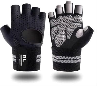 Guantes de entrenamiento ventilados con muñequeras y protección completa de la palma para levantamiento de pesas, fitness, colgar, pesas y uso en el