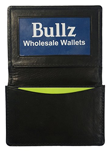 Genuine Leather Bi-fold Credit Card Holder Black (Black)2