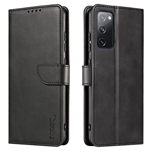 LOLFZ Wallet Case for Samsung Galaxy S20 Vintage Leather Book Case with Card Holder Kickstand Magnetic Closure Flip Case Cover for Galaxy S20 - Black