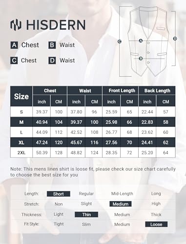 HISDERN Herren Anzugweste Anzug V-Ausschnitt Sommer Leinenweste Casual Hochzeit Elegant Westen Business Party Weste Weiß 2XL