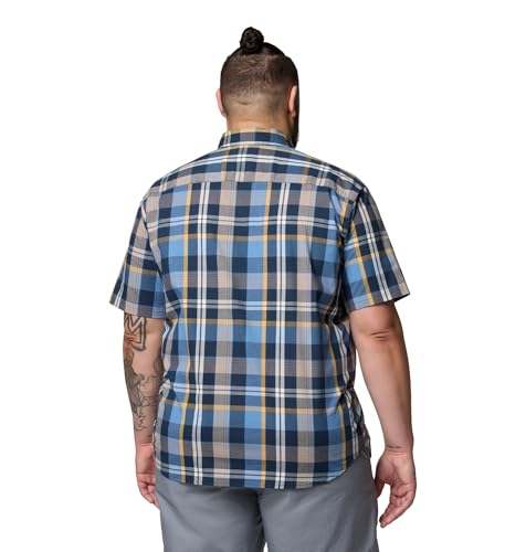 Columbia Mens Rapid Rivers II Short Sleeve Shirt, Collegiate Navy Multi Plaid, 4X2