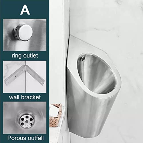 Bagni Moderni WC en Acero Inoxidable 304, montaje de pared triangular, inductor, sanitarios masculinos para baños públicos, hogares, hoteles miniatura 2