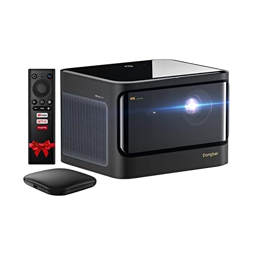Dangbei Mars Pro 4k Beamer, echte 4K-Auflösung (3840 x 2160P) DLP-Projektor mit Android 4 GB + 128 G, 2 x 10 W HiFi-Lautsprecher, Auto Keystone, Autofokus, HDR10 HLG