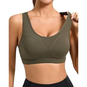 RUNNING GIRL Sports Bras for Women High Support Moulded Cup High Impact Sports Bras Racerback Workout Running Yoga Bra 3045 Black Small