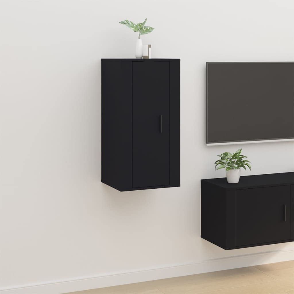 Meuble TV mural industriel noir pour optimiser le rangement de votre salon