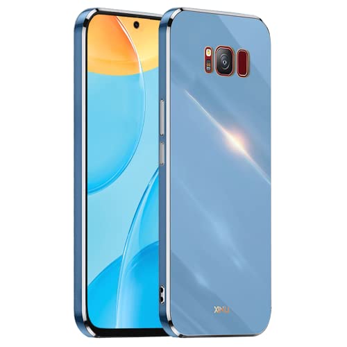 EASSGU [Telaio Elettrolitico Custodia per Samsung Galaxy S8 (5.8' Inches) Cover Protettiva in Morbido Silicone TPU - Blu navy