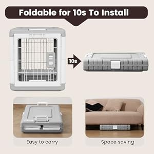 Collapsible Dog Crate for Large/Medium Dogs - 36" L Foldable Dog Cage No-Tool Assembly, Travel Dog Crate with 2 Wheels - Easy to Carry, Space-Saving, Indoor Outdoor Use, 36.4"(L) x22.84(W) 25.8"(H) — photo 5 of 6