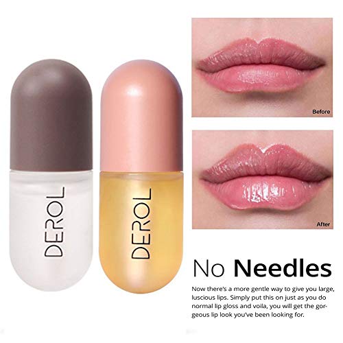 Lip Plumper,2 Paquetes (día + noche) Suero Natural para Rellenar los Labios, Aceite Labial,Hidrata Reduce las Líneas de… - Imagen 3