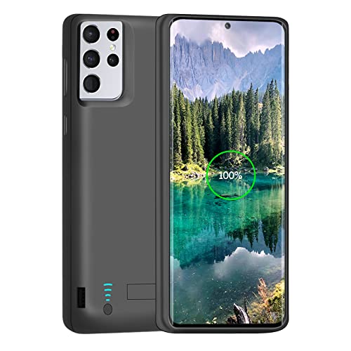Loytal Battery Case for Samsung Galaxy S21 Ultra 5G, 5000mAh Rechargeable Extended Battery Charging Charger Case, Add 100% Extra Juice, Not fit for S21 or S21+ (6.8 inch) Black