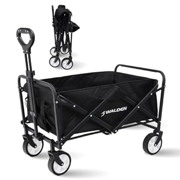 Carrello pieghevole pieghevole da spiaggia con grande capacità, robusto carrello pieghevole portatile, carrello pieghevole per sport, shopping, campeggio