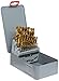 YG-1 D1GPSET926 29 Piece High Speed Steel Gold-P Split Point Jobber Drill Bit Set, TiN Finish, Straight Shank, Slow Spiral, 135 Degree (Set of 29)