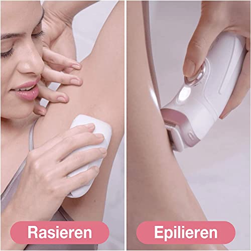 Braun Silk-épil 9 Beauty-Set, Epilierer Damen / Haarentferner, FaceSpa Gesichtshaarentferner, Aufsätze für Rasierer, Peeling, Reinigung Gesicht/Körper, Tasche, 9-995, weiß/flamingo - Image 4