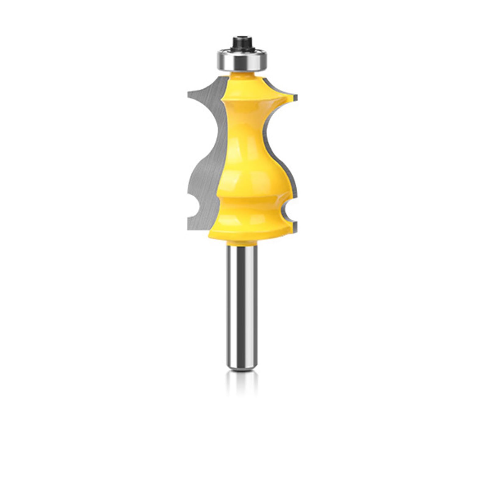 MACHSWON Architectural Molding Router Bit 8mm Shank 28.6mm Cut Diameter 41.5mm Cut Length Tongue and Groove Router Bits Ball Bearing Fish Shaped Slotting Woodworking Milling Router Cutter Tool