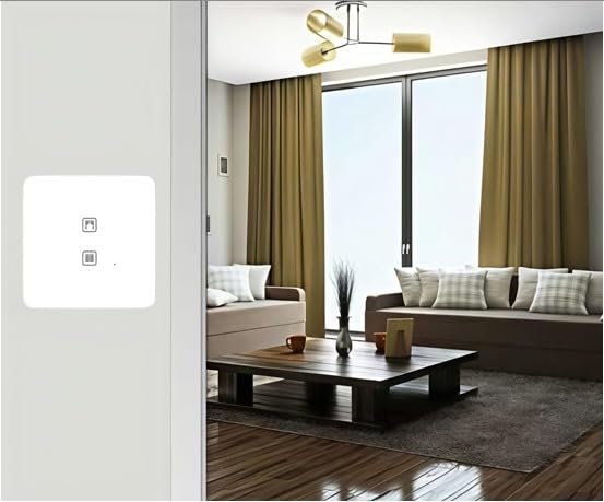 Image of Smart Switch Board (WiFi + Remote) (White) (2M Size) for Curtains /Blinds /Gates | 3 Year Warranty | Works with SmartLife App, Alexa, Google, Siri | Glass Touch