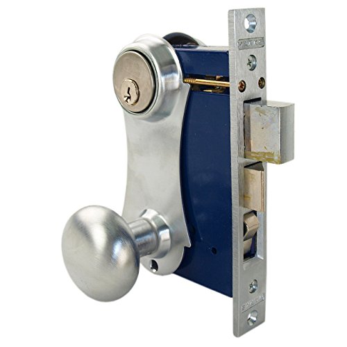 Marks 21AC/26D-W Left Hand Reverse Double Cylinder Entry Uni-Lock Knob/Plate Mortise Lockset For