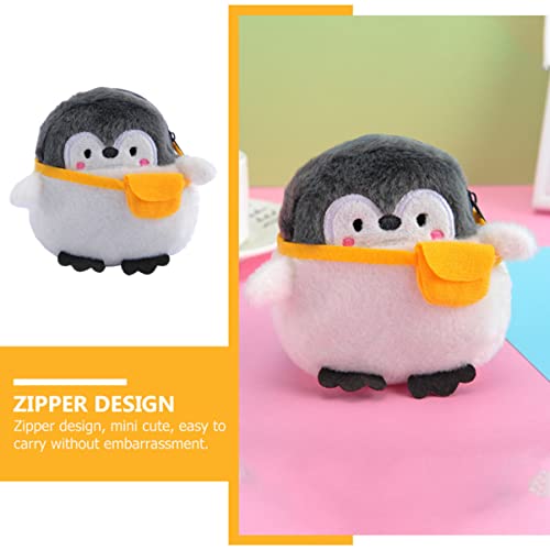 Toyvian 2pcs Accessories Zipper Small Women Cash Shape Stuffed Purse, Wallet Change Teen Vintage Pattern Pouches Animal Makeup Storage Messenger Penguin Handbags Purse2