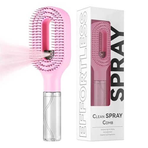 Image of 2-in-1 Spray Comb for Hair, Water Spray Detangling Brush with Built-In Mist Bottle, Anti-Frizz Wet Hair Brush for Men, Women & Kids Ideal for Long, Thick & Curly Hair