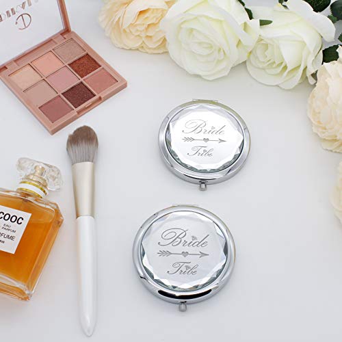 Deutrnew Pack Of 12 Compact Pocket Makeup Mirrors Set Include 1 Bride To Be Mirror And 11 Bride Tribe Mirrors For Bridal Shower Hen Party Bridesmaid Proposal Gifts Perfect Bachelorette Party Gift. #TOP3