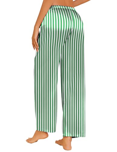 Image of Ekouaer Womens Silk Satin Pajama Lounge Pants Sleep Pj Bottoms with Pockets