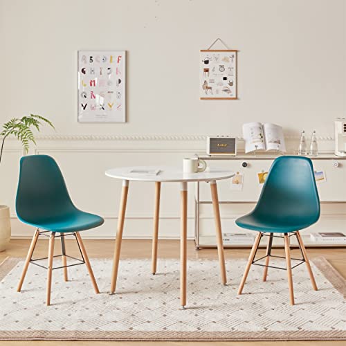 Exachat Modern Style Dining Chair Set Of 4,Mid Century Modern Chair,Lounge Plastic Chair,Kitchen Dining Room Chair With Wood Leg #TOP5