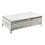 Matériau : métal et verre DKD Home Decor Boîte-boîte à Bijoux, Standard