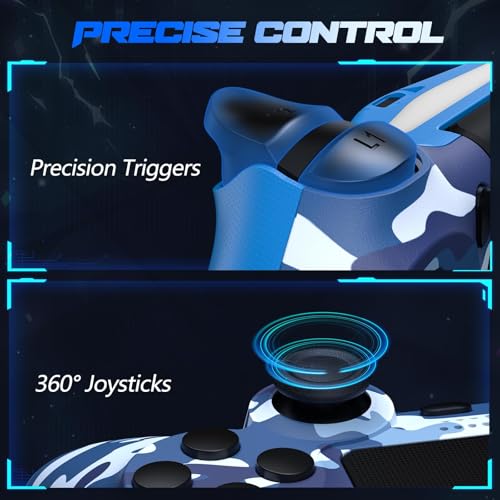 2 pack controller for ps4 controller wireless game controller with dual vibrationmotion sensorscreenshot35mm audio jack with 2 usb cable