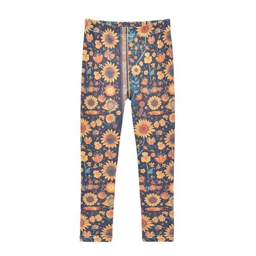 KLL Sunflowers Honey Bees Gnomes Toddler Baby Girl Cotton Pants Fashion High Waisted Yoga Pants Running