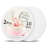 Cake Drums 10 Inch Round, 2 Pack Cake Boards 10 Inch, 1/2' Thick Cake Base, Sturdy Corrugated Cake Boards Professional Cake Decorating for Multi-Layer Cakes Display (White)