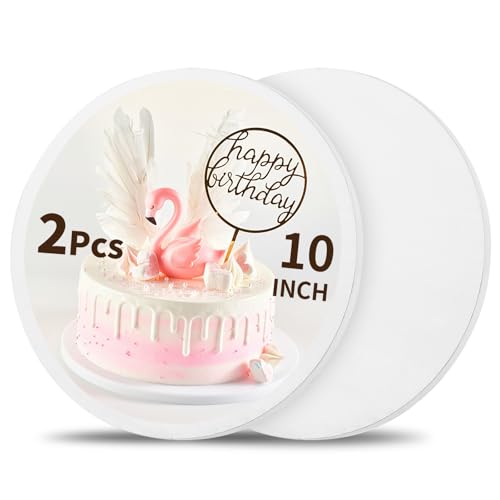 Cake Drums 10 Inch Round, 2 Pack Cake Boards 10 Inch, 1/2