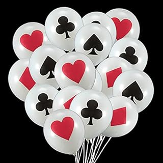 Sumind 24 Pieces Casino Balloons Poker Themed Latex Balloons Playing Cards Balloons for Casino Theme Party, Poker Events, Birthday Themed Party Decorations
