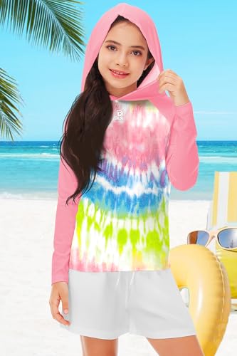 Image of Remimi Kids Sun Shirt Rash Guard Quick Dry Sun Protection Athletic Hoodie Hiking Shirts 3-12 Years