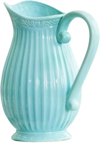 Nozumaホワイト 陶器テラリウム|1 個入り 田舎風植木鉢 デスクトップトッパー 花/植物用花瓶兼用 装飾用水缶・ピッチャー機能