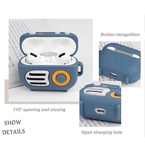 Compatible With Retro Radio Airpods Pro Case, Protective Silicone Retro Radio Skin For Airpod Pro Case Gramophone, Funny Kawaii Cute Fashion Cartoon 3D Cover For Airpods Pro With Ring (Pink) #TOP4