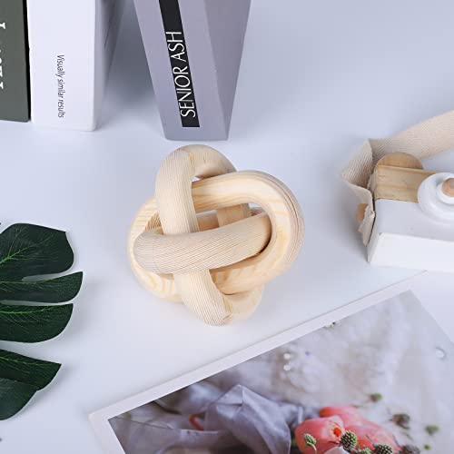 Nudos de madera decorativos de 3 eslabones para mesa 5