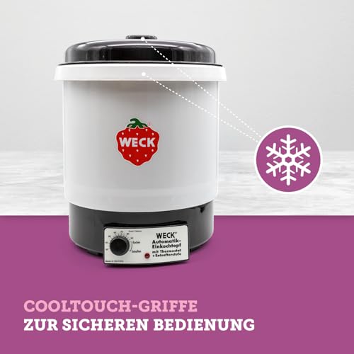 WECK Einkochautomat WAT34 Kunststoff mit Thermostat – 29L Einkochtopf, Glühweinkocher, Dampfentsafter, Einweckautomat – Made in Germany, hochwertig & vielseitig