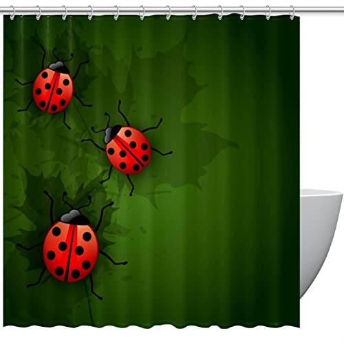 Rideau de douche Ladybugs imperméable anti-moisissure lavable - 2