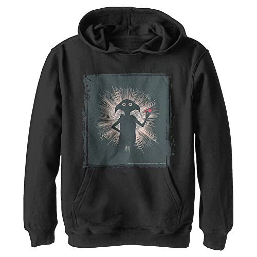 Harry Potter Kids Deathly Hallows Dobby Elf Magic Youth Pullover Hoodie, Black, XL