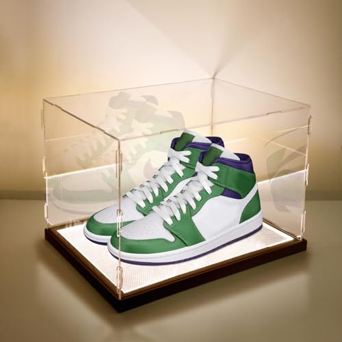 LuxRound Shoes Display Case with LED Light Large Acrylic Sneakers