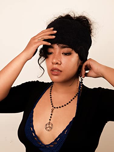 Sacina Gothic Long Rosary Beaded Necklace, Gothic Goth Emo Grunge Necklace, Goth Jewelry, Halloween Christmas Jewelry Gift For Women3