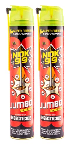 Nok-99 Jumbo Multi Insect Killer. Instantly Kills Cockroaches Mosquitoes Bed Bugs Flies Lizards & other Insects. Pack of 2 (400 ml)