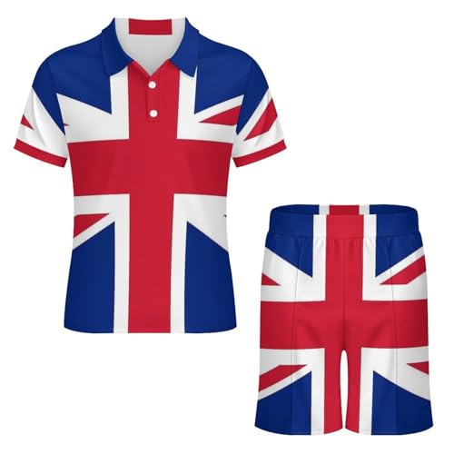 Survêtement homme polo short tenue légère été imprimé Royaume-Uni